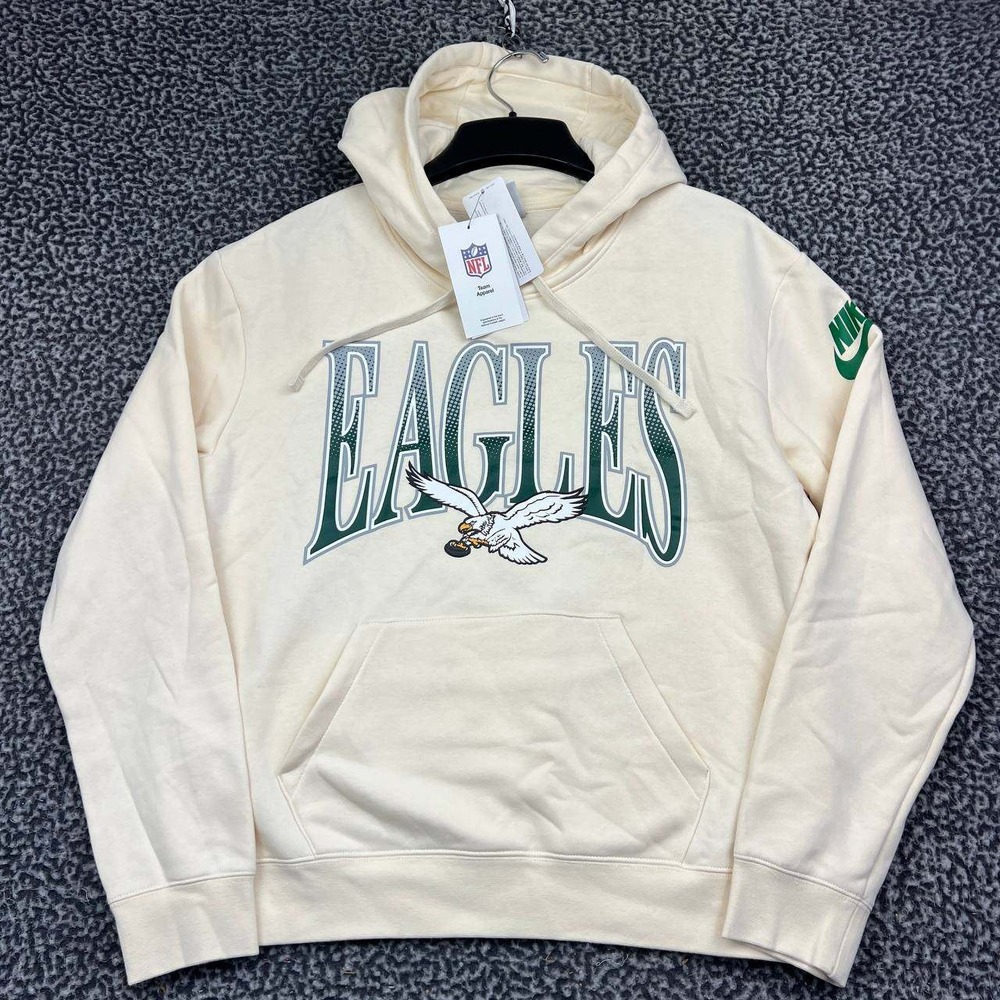 Nike Philadelphia Eagles NFL Hoodie Women Medium Beige Pullover New M